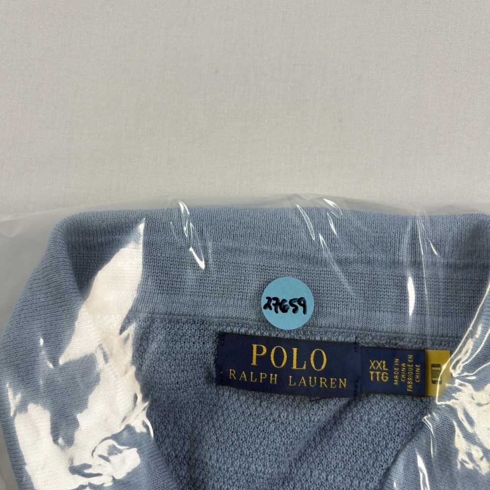 Polo Ralph Lauren Sweater‎ Men's 2XL Blue Linen Cotton Blend Polo Collar Stretch - Picture 10 of 10